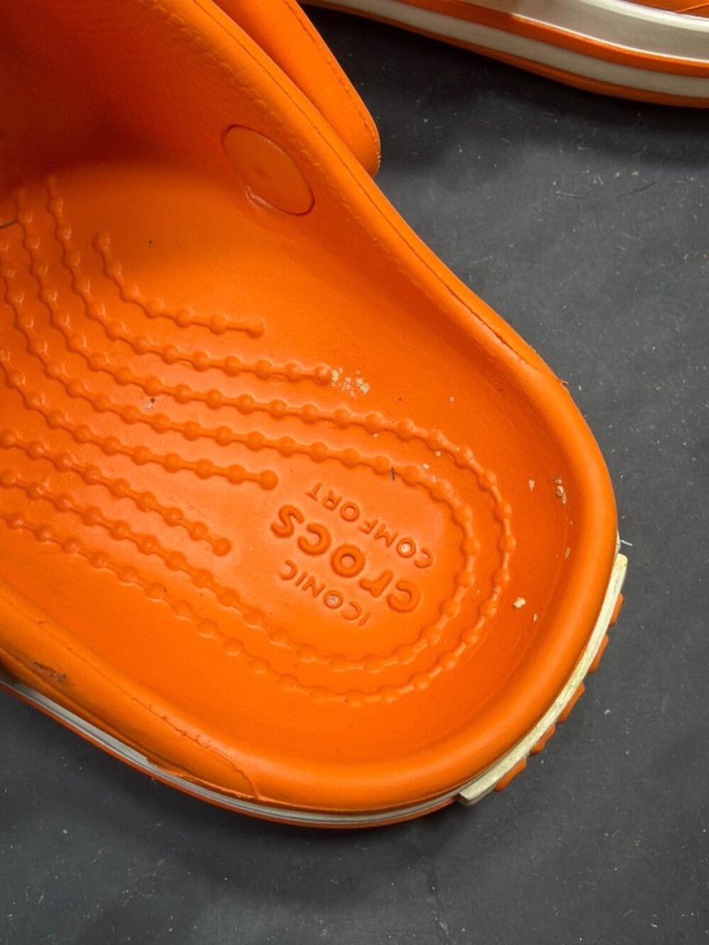 Crocs Crocband Toddler Boys Size C5 Orange White Slip On Water Shoes Sandals - Picture 5 of 7